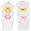 Camisas infantis Miki Roupas infantis Verão Desenhos animados Urso Coelho Letras bordadas Gola marinha mangas curtas Camisa íntima 230711