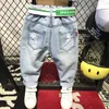 Jeans Children s Spring and Autumn Products Boby Boys Fashion Wild hole Kids Trousers without belt 2 7Year 230711