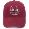 Ball Caps Lyprerazy Gone Cow Tipping Funny Washed Cotton Adjustable Men Women Unisex Hip Hop Cool Flock Printing Baseball Cap