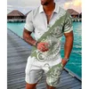 Plus Size Mens Designer Tracksuits Two Piece Set 2023 Summer Printed Outfits Short Sleeve Polo T-Shirt and Shorts Sports Suit 5xl