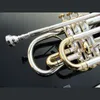 Hoogwaardige cornet Bb Bes trigger cornet Koperblazer met harde koffer, mondstuk, doek en handschoenen, verzilverd