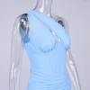 Sıradan elbiseler Elijoin Avrupa Amerika Birleşik Devletleri Yaz Seksi Kadın Gazlı Omuz Diyagonal Omuz İçi Balık Kambonu Çelik Yüzüğü Arka Olmayan Elbise