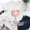 Kadın Tişörtleri Takımı Gelin Gömlek Şarap Grafik Grafik Tişört Tee Kadın Gelin Bekarlık Düğün Yaz Sokak Giyim Hen Partisi Günlük Tops