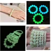 Charm Bracelets Elegante 8Mm Luminous Fluorite Natural Stone Men Light Glowing Beads For Women Yoga Jewelry Drop Delivery Dhlfj