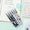 Cartoon Straight Liquid Ball-Point Pen Student Test Gel 0.5 Needle Tube Quick-Drying School Supplies O