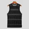Hommes débardeurs Style américain tricoté imprimé motif évidé décontracté mode confortable gilet S-5XL INCERUN 2023