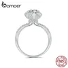 Bamoer 1 bague de mariage Moissanite pour femme en argent Sterling rond brillant laboratoire diamant Solitaire bagues de fiançailles cadeau