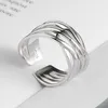 Trouwringen Creatieve Dames Roestvrijstalen Ring Vintage Opening Verstelbaar voor Verloving Sieraden Verjaardag Jubileumcadeau 230710
