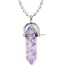 Pendentif Colliers Hexagonal Cristal Opale Rose Violet Quartz Turquoise Pierre Naturelle Chakra Collier Pour Femmes Bijoux Drop Delivery P Dh9U5