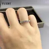 Cluster-Ringe, 18 Karat Weißgold plattiert, rund, ausgezeichneter Schliff, Diamanttest, vorbei, 0,7 Karat, D-Farbe, Moissanit-Ring, Damen-925-Silber-Edelstein-Schmuck