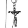 Pendentif Colliers En Acier Inoxydable Christ Jésus Bible Croix Mode Nom En Métal Texture Accessoires Bijoux Collier