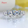 サイドストーン付き Smyoue 18k メッキ 3 6CT すべてのリング女性用 5 スパークリングダイヤモンド結婚指輪 S925 スターリングシルバージュエリー GRA 230710