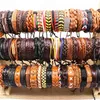 Chaîne En Gros 100pcsLots Assorties Vintage À La Main Hommes Manchette En Cuir Tressé Bijoux Bracelets Poignet Bracelet Pour Les Femmes 230710