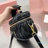 Fashion Pleated Box Bag Square Flap Crossbody Bags Women Handbags Solid Color Shoulder Purse Zipper Closure Gold Hardware