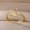 Vigselringar Bee Butterfly Ring För Kvinnor Öppen Justerbar Rostfritt Stål Cubic Zirconia Månen Hjärta Finger Elegant Födelsedagssmycken 2023