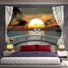 Tapestries Beautiful Sunset By The Sea Wall Tapestry Sea View Wall Hanging Wall Tapestries Wall Decor