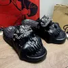 Men's Large Size Slippers Summer Fashion Personality Pirate Skull Decoration Thick Soled Anti-Slip Wear-Resistant Light Beach Sandals