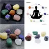 Kamień 7 sztuk/zestaw Reiki Natural Irregar Rock Quartz 7 Chakra Energy Healing Symbol dekoracji Drop Delivery biżuteria Dhrfu