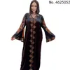 Etnische Kleding Afrikaanse Jurken Voor Vrouwen Dashiki Mesh Ruches Mouw Gewaad Jurk Afrika Kleding Super Elastische Diamanten Party Maxi317m