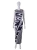 Urban Sexy Dresses Hugcitar Striped Print O Neck Sleeveless Sexy Slim Elegant Maxi Prom Dress 2023 Summer Women Goth Clothes Streetwear Party Y2K L230711