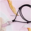 Pendentif Colliers Réglable Pierre Naturelle Hexagone Prisme Collier Cristal Rose Quartz Tissé Femmes Bijoux Cadeau Drop Delivery Pendentifs Dha0S