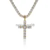 Hängselhalsband Shinning Diamond Stone Crucifix Cross Pendants Halsband Rostfritt stål smycken Platinum Platerade män Kvinnor Älskar gåva smycken halsband x0711 x0