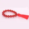 Charm Bracelets Jogo Genshin Impact Cosplay Hu Tao Red Agate Beads Pulseira Homens Mulheres Moda Jóias Bangles Acessórios