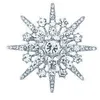 Factory Direct Sale Crystal Rhinestones Starburst Brooch Pins Accessories Men's Suit Snowflake Brooch