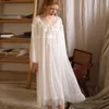 Damska bielizna nocna Roseheart kobiety Homewear biała seksowna sukienka wieczorowa opaska dziecięca bawełniana bielizna nocna koszula nocna luksusowa kobieca suknia