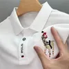 メンズポロス高品質の純粋な綿の刺繍ポロシャツ2023夏のハイエンドビジネスレジャースポーツラペルショーツスリーエレブ230724