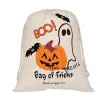 Hot Halloween Candy Bag Gift Sack Treat or Trick Pumpkin Printed Canvas Big Bags Halloween Christmas Party Festival Drawstring Bag