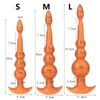 Vibromasseurs W / Fox Tail Anal Plug Long Explore G-Spot Pull Bead Dildo Sex Toys Pour Femmes / Hommes Couples Jeu Silicone Anal Toy Wearable Buttplug 230710