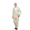 Costumes pour hommes élégant homme hommes vestes lin Satin costume boutonné Cape revers veste et pantalon plissé haute qualité luxe