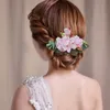 Graziosi fiori artificiali Copricapo Pettini per capelli da sposa Copricapo da sposa bohémien Accessori per capelli Rustic Country Floral Sposa Decorazioni per capelli CL2599