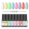 Nail Polish ROSALIND Gel Polish Set Glitter Semi Permanent Hybrid Gel Varnish Need Lacquer Base Top Coat Nails Art For Nail Polish Kit 230711