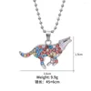 Colares com pingente bling cheio de colorido cristal animal colar brilhante run lobo lua crescente grânulos corrente gargantilha para mulheres meninas jóias presente