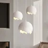 Japońskie lampy wiszące z żywicy spersonalizowany kreatywny projektant Bar restauracja nordycki współczesny kremowy wiszące lampy oprawy oświetleniowe