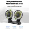 Electric Fans Cameras Car Fan USB Powered Dual Head 5-Blade Fan for 12V 24V Auto Truck