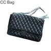 CC Bag Shopping Bags Classic Quilted Flap French Lambskin Plaid v Pattern Silver Metal Hardware Chain Shoulder Crossbody Large Capacity Desi