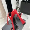 Sandaler Stilettklackar Lyxdesigner smalband Vattenborrspänne Dekorativa stiletter 11 cm Superhöga ankelrem aftonskor