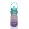 Garrafas de água 1800ml garrafa de grande capacidade com tampa rebatível lembrete de escala de tempo fosco copo à prova de vazamento para esportes ao ar livre fitness