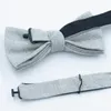 Papillon Texture Lana 6cm Cravatta Grigio Chiaro Boutique Uomo Asciugamano Taschino Abbinato Fashion Slim Gravata