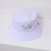 Kapelusze ze skąpym rondem NUZADA kobiety wiadro letni kapelusz rybaka dla kobiety bawełna oddychający odcień czapki składane białe małe kwiaty czapka Panama 230710