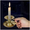 Porta di candele Taffi a cono supporto in ferro retrò Candlestick Stand Candlelight per feste Christmas Home Decoration XBJK2301 Drop Dhdic