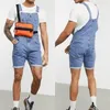 Heren Jeans Vintage Denim Shorts Een Stuk Cargo Band Broek Zomer Mode Streetwear Jumpsuit Mannelijke Overalls