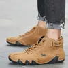 Safety Shoes Casual Sneakers for Men Luxury Designer Leather Ankle Boots 2023 Fashion Comfort High Top 230710