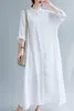 Vestido étnico casual solto maxi vestido vintage primavera verão camisa simples kaftans muçulmanos paquistani Índia Paquistão