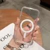 Transparent Clear Magnetic Phone Cases for iPhone 14 13 12 11 Pro Max Mini Plus Shockproof With Retail Package Compatible Wireless Charger 818