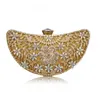 Evening Bags Chaliwini Classic Women Clutch Evening Bag Hollow Out Metal Wedding Sequined Shoulder Bag Prom Bridal Crystal Handbag Purses 230710