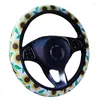 Fundas para volante con estampado elástico para coche, sin envoltura de anillo interior para 37-38CM/14,5 "-15" M, Protector de barra de mano de neopreno de tamaño M